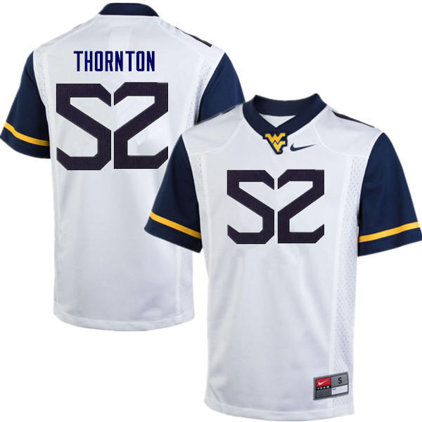NCAA Men's Jalen Thornton West Virginia Mountaineers White #52 Nike Stitched Football College Authentic Jersey BJ23C41QD